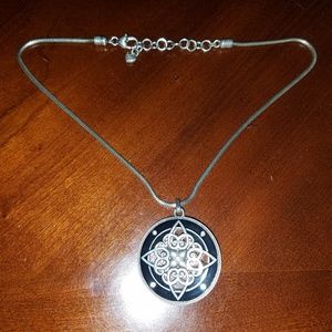 Reversible Brighton Necklace Silver Black 16-18 in